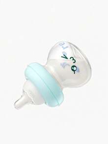 1pc Bobo Mushroom Glass Baby Bottle, Anti-Colic Wide Mouth, Suitable For 0-6 Months Babies, 80ML/2.7OZ - Blue - View 3