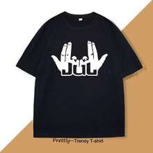 Camisetas JuL para mujer, camisetas Graphci de raperos, camisetas retro de manga corta de algodón puro, camisetas para mujer, ropa urbana. - Negro - Ver 2