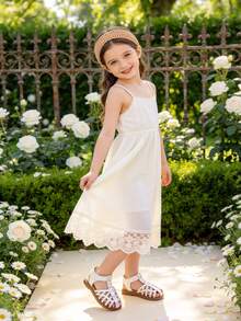 1 Pair Toddler Girls' Retro School Style Sandals, Beige Open-Toe Flat Beach Shoes With Sequin Hollow-Out Adjustable Design, Soft Non-Slip Sole, Suitable For Daily Wear, Party, Wedding, Vacation - Beige - View 6