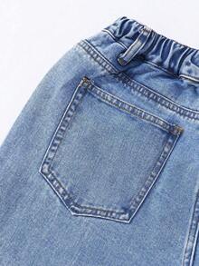 Jeans de pierna ancha para adolescentes, nuevos pantalones rectos con diseño bordado de moño, pantalones vaqueros holgados, pantalones vaqueros holgados para mujer, pantalones vaqueros holgados para niñas, pantalones vaqueros holgados para - Lavado ligero 2 - Ver 6