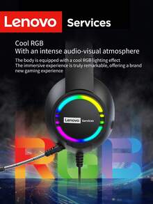 Lenovo 联想E08 USB游戏耳机，配备7.1环绕立体声、RGB灯效、头戴式游戏耳机、降噪麦克风，适用于PC、笔记本电脑游戏和直播 - 查看 8