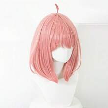 Women's Anime Cosplay Synthetic Wig, Cute & Fashionable Pink Bobbed Hairstyle, Suitable For Daily Wear, Halloween, Christmas, Conventions, Music Festivals, Parties And Other Occasions - Pink - View 3