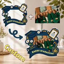 2D Customized Graduation Group Photo Keychain - Acrylic Photo Pendant, Can Personalize With Name And Text, Class Commemorative Gift - Multicolor - View 8