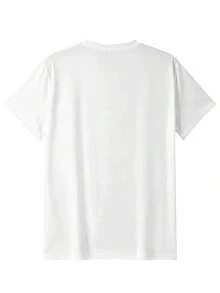 Women's Plus Size Clothing, Casual Short Sleeve Crew Neck T-Shirt With Artistic Letter Print For Women, 100% Cotton - 白色的 - 查看 2