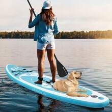 Infable Stand Up Paddle Board, 10FT/10.5FT/11FT SUP With Accessory Pack, Adjustable Paddle, Carry Bag, Fin, Hand Pump, Leash, Repair Kit - Light Blue Coconut Wave - View 10