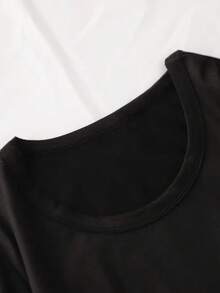 Camiseta deportiva casual de manga corta estilo Y2K para mujer, ideal para regalo de cumpleaños, con estampado gráfico 'No tocar, no es amigable' - Negro - Ver 2