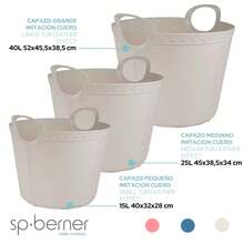 SP Berner Middelgrote, stevige en veelzijdige plastic opbergbak, perfect voor allerlei toepassingen in huis. Ideaal als wasmand, voor het wassen van kleding of voor het gemakkelijk vervoeren van wasgoed. Life Story Craft Large 40L Lichtgrijs - Grijs - Bekijken 3