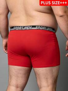 4pcs/Pack Plus Size Men's Solid Color Boxer Briefs, Breathable Waistband Comfortable Underwear - Multicolor - View 2