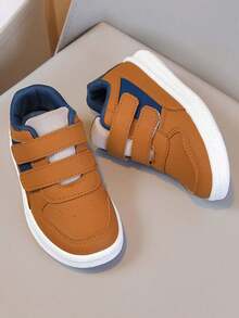 1双男女通用新款透气低帮平底休闲运动鞋，软底防滑婴儿学步鞋，时尚百搭学生休闲鞋，儿童轻便平底鞋，适合所有季节 - 棕色 - 查看 6