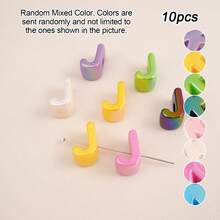 10pcs Electroplated Acrylic Large Hole English Letter Beads, DIY Phone Lanyard, Casual Shoe Charms, Handmade Jewelry Accessories, Holiday Gift [Random Mixed Color] - AB Colorful - View 30