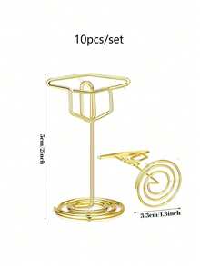 1/5/10pcs Grad Cap Graduation Picture Display,Gold Photo Holders For Centerpieces Graduation Table Number Holders Card Stands For Class Of 2026 Grad Party Supplies,Wedding,Multifunctional Photo/Image Card Desktop Display Stand With Stable Base - Multicolor - View 9