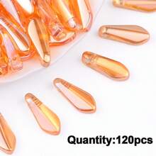 Khoảng 240 hạt cườm hình giọt nước, lỗ ngang, hiệu ứng cánh hoa 3D, mặt dây chuyền đính cườm thủ công tự làm, hạt rời. - Giọt nước dài - Xem 11