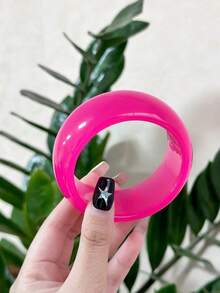 2026 European And American Fashion : Fashionable Women's Large Single-Color Bracelet, Round Design, Suitable For Daily Wear, Parties, And As A Gift. - Màu vàng - Xem 5