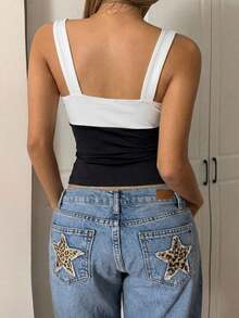 op de punto ajustado de color negro, nueva llegada para mujer - Blanco y Negro 2 - Ver 2