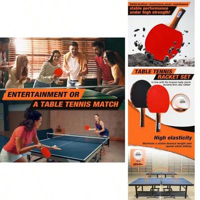Ping Pong Paddles, Ping Pong Paddles Set Of 2, Includes Paddles And Balls, Table Tennis Rackets Set Suitable For Indoor And Outdoor Games, Family Games