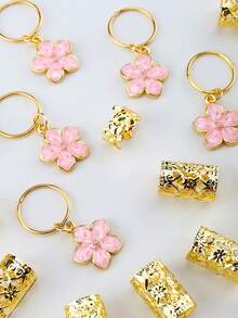 35er Set modische vielseitige Metall-Haarringe im Boho-Stil, rosa Sakura-Schmetterling Haaraccessoires, stilvolles personalisiertes Schmuckgeschenk passend für tägliche Outfits, perfekt für Party und Urlaub, Unisex Lässig- und Urlaubsaccessoire, Haarspangen, Haarklammern - Verschiedenfarbig - Übersicht 2