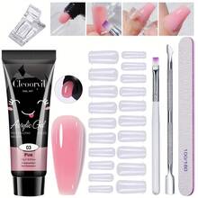 Polyester Extension Gel Nail Kit, Poly Nail Gel UV Starter Kit, 6-Piece/Set Builder Gel Nail Kit Suitable For Beginner DIY Nails - 粉色 - 查看 10
