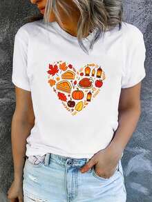 Women's Summer T-Shirt, Short Sleeve And Printed, Modern And Casual, Machine Washable, Comfortable Fit, 2D Flat Print. - White - View 11
