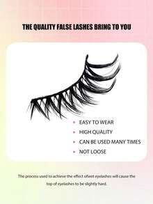 5 Pairs Fox-Inspired Wet-Look Flared Winged Fluffy Curled DD Curl Wispy Lightweight False Eyelashes, European And American Style Big Eyes - View 5