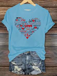(001 # 5. 5 Fashionable Women's T-Shirt, Round Neck Printed Design T-Shirt, Casual Short Sleeve T-Shirt For Women, A Very Distinctive Printed T-Shirt / Unisex Style / Suitable For Both Men And Women / Wrinkle Resistant / Breathable - 黑色 - 查看 7