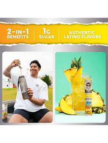 Salud 2-In-1 Hydration Packets + Immunity Electrolytes Powder, Piña Colada - Agua Fresca Drink Mix, Elderberry, Dairy & Soy Free, Non-GMO, Gluten Free, Vegan, Low Calorie, 1g Sugar (15 Servings) - 3 CÁI - Xem 4