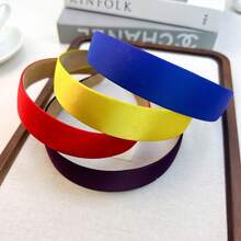 1pc Macaron Bright Color Solid Headband, 3cm Wide Padded Headband Hairband - Royal Blue - View 5