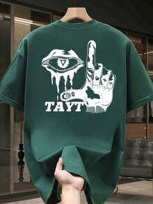 New Women's Short-Sleeved T-Shirt, 180g, 100% Cotton - Versatile Casual T-Shirt With Summer Print For Men - Summer Print T-Shirt For Couples - Unisex - Holiday Gift - 墨綠色 - 查看 12