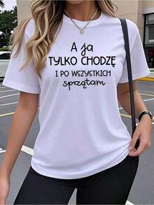 Camiseta de manga corta para mujer, diseño creativo con estampados artísticos, patrones populares y divertidos, top elástico de cuello redondo, cómodo para usar al aire libre en primavera y - Blanco - Ver 7