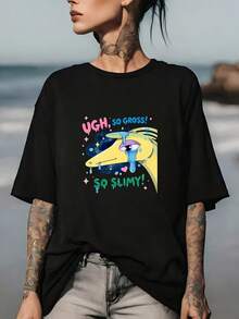 Ultra Soft 180G T-Shirt - New Design, Super Cute And Fashionable, A Great Choice For Family Entertainment, The Perfect Gift For Him And Her,  Summer Vacation Clothes, Unisex Casual T-Shirt. - 黑色 - 查看 7