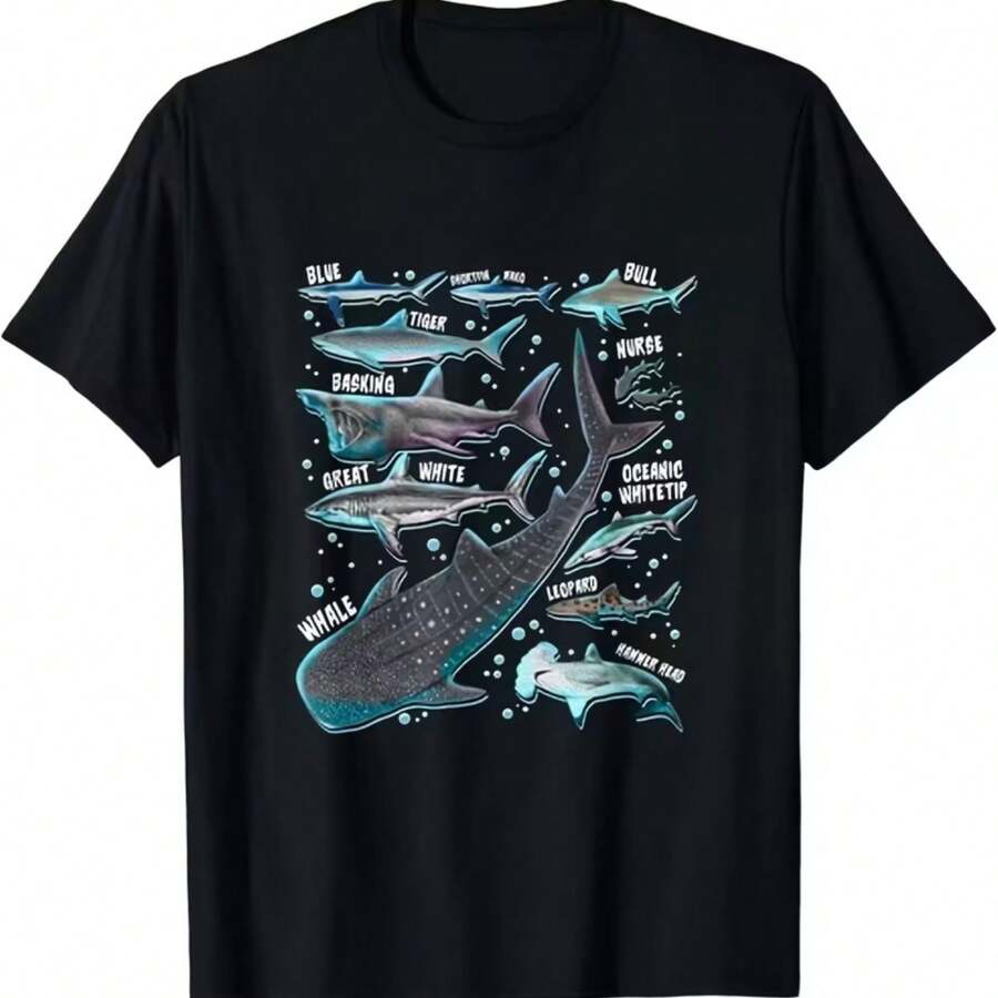 Camiseta impresa para hombres y mujeres - Negro - Ver 1