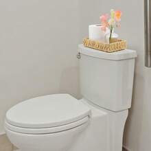 Bandeja de baño para encimera, cesta de baño de jacinto de agua de 10 pulgadas, bandeja de cambiador de baño, bandeja de mimbre de ratán para decoración de baño, mesa de centro tamaño pequeño - Natural - Ver 8