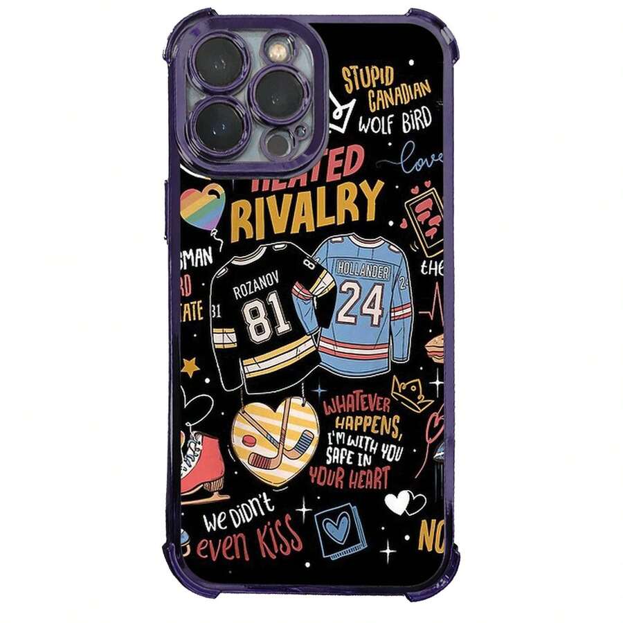 Funda para teléfono - 1 unidad de funda protectora con proceso de galvanoplastia Heated Rivalry, con acolchado mejorado y resistencia a impactos, compatible con iPhone 17 16 15 14 13 Pro Max. - Morado - Ver 1