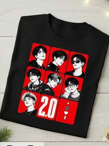 Camiseta unisex, camiseta  2.0 Arirang, regalo con gráfico del grupo lindo de la gira de  2026, camiseta con gráfico inspirada en ARMY para fans, ropa de mujer, blusas para mujer, tops para mujer, camisetas para mujer, atuendo casual diario, corte regular, combinación diaria, estampado gráfico, estilo deportivo casual. - Negro - Ver 5