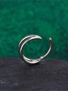 1 chiếc/bộ Khuyên mũi bằng thép không gỉ 316L đính đá Zirconia, cỡ 16G, Khuyên septum hai lớp, Khuyên septum, Khuyên môi, Khuyên septum, Khuyên helix, Khuyên sụn, Khuyên septum, Trang sức xỏ lỗ septum - Bạc - Xem 6