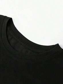 Nuevo Modelo 2026: Camiseta Casual para Mujer, Estampado de Coche - Diseño "Carreras" y "Velocidad", Mangas Cortas, Corte Ajustado, Cómoda para Todas las Temporadas, Adecuada para Uso Diario. |       Patrón de carreras |       Fibra elástica - Negro - Ver 3