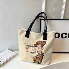 Miniso Túi tote vải canvas hình Woody, nhân vật cảnh sát trưởng trong phim Toy Story của Disney, màu be, thích hợp sử dụng hàng ngày. - màu đen - Xem 7