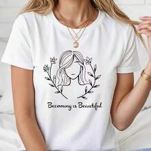 Printed T-Shirt For Men And Women - 白色 - View 1