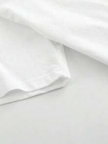 Elegant Short-Sleeved Blouse For Women, Fashionable, Minimalist, Vintage, Refreshing, Adaptable Casual Wear For All Seasons, Short-Sleeved Round Neck T-Shirt, Perfect For Easter And Valentine's Day Celebrations, Fun And Entertaining T-Shirt - 1 件(T卹) - 查看 4
