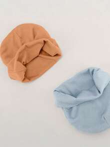 6pcs/Set Newborn 0-6M Solid Color Soft Warm Protective Hats, Simple Daily Use For Infants - Multicolor - View 7