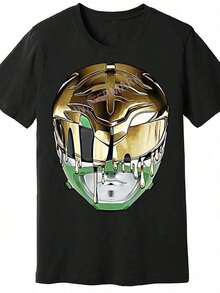 La moda de 2025 presenta un estilo hip-hop con un casco de Power Rangers verde de Mighty Morphin, cómodo y transpirable, perfecto para hacer ejercicio, asistir a fiestas y reuniones de fitness. También es un excelente regalo para Navidad y el Día de Acción de Gracias, disponible en tallas grandes. KFMT - Negro - Ver 1