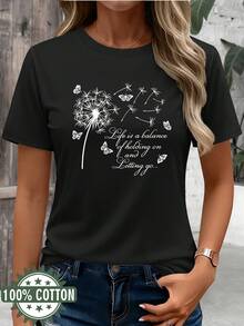 Camiseta de manga corta con estampado animal, 100% algodón, cuello redondo, para primavera/verano, lavable a máquina, económica y adecuada para uso casual en todas las estaciones, camiseta de mujer 97431-Vintage Street Style Unisex Loose Cotton Short Sleeve Crew Neck T-Shirt blusas para mujer. blusas.blusas casuales para dama. - Negro-1 - Ver 1