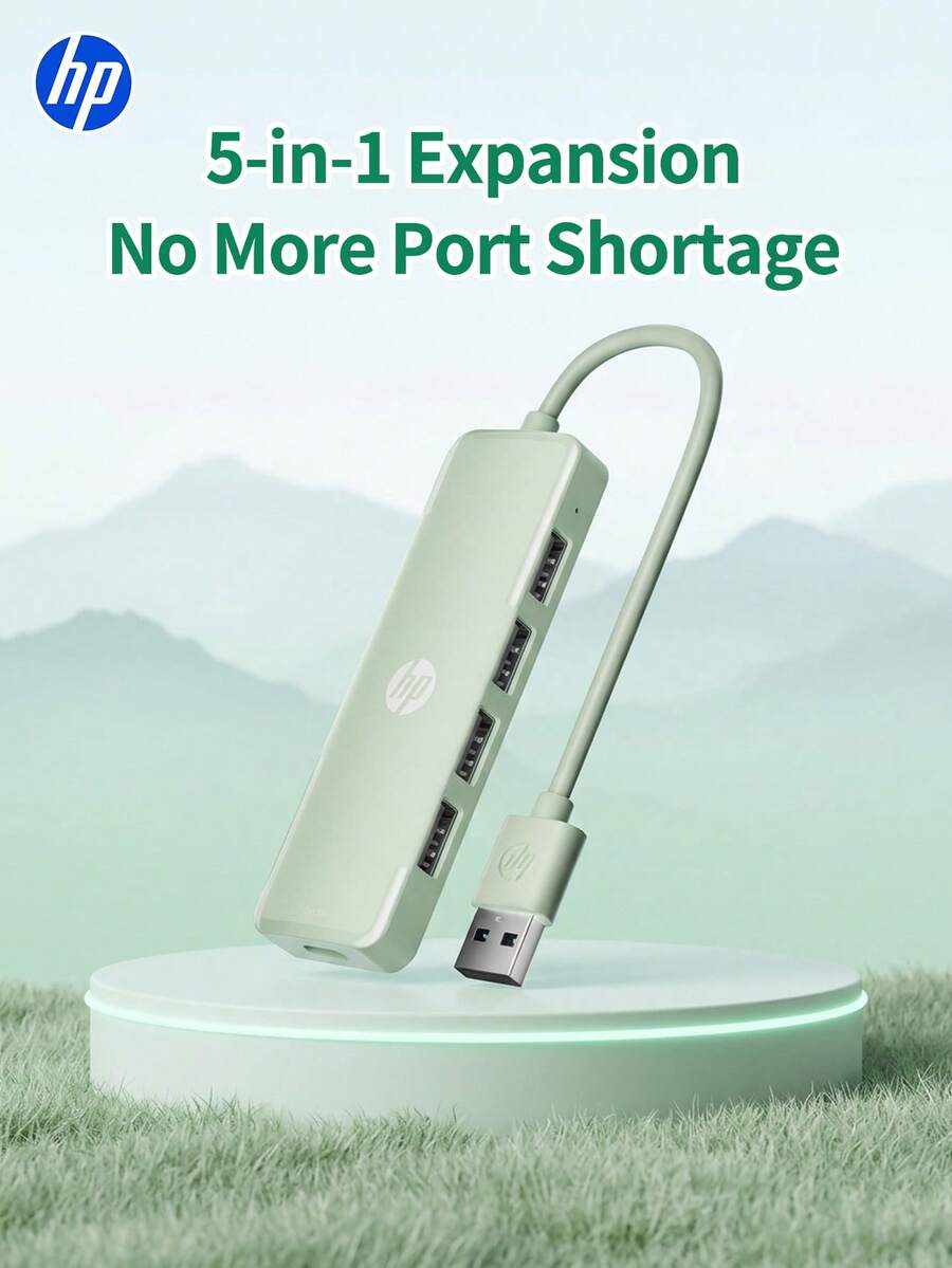 HP 四合一扩展坞 DHC-CT100D,USB-A 2.0,绿色,一分四,4 个 USB 2.0 接口,1 个 Type-C 接口,高效文件传输,便携式多功能扩展坞,即插即用 - 查看 1