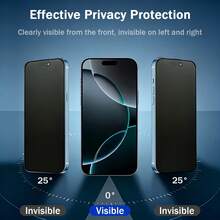 Yezodawee Matte Privacy Screen Protector For Phone 17 Pro Max [6.9 Inch] | 9H Hardness Shatterproof & Shockproof Protection | Privacy Feature Ensures Screen Only Visible From Front | Anti-Glare & Anti-Fingerprint Coating Reduces Eye Fatigue And Keeps Screen Clean | Essential For Daily Protection, Office, Home Use | Phone Screen Protector, Phone Accessories, Waterproof, Drop-Proof, Collision-Proof, Scratch-Resistant - Black - View 4