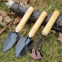 3-Piece Mini Gardening Tool Set Includes A Mini Gardening Shovel, A Mini Wooden-Handled Shovel, And A Scraper. Suitable For Planting And Caring For Potted Plants, Succulents, Bonsai, And In Small Spaces Such As Balconies. The Short Handle Design Makes It Easy To Use. Ideal For Outdoor Gardening. - Upgraded Version - View 5