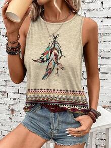 Top de tirantes de cuello redondo a rayas de colores para mujer, apto para primavera y verano - Multicolor 6 - Ver 6