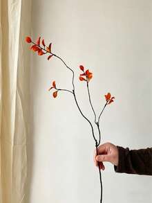 4/7/13pcs Artificial Ficus Leaves, Long Stem - Ideal For Flower Arranging, Home & Office Decor - Can Be Used As Vase Filler And Bouquet Accent - Perfect For Home Decor, Office Decor And Mother's Day Gift.Simulation Short Branch Small Autumn Leaf - Multicolor - View 11