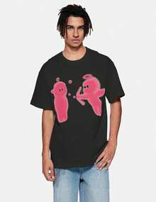 Camiseta Gráfica Oversize para Hombre Vamtac, Estilo Y2k Vintage con Diseño de Flecha de Cupido, Manga Corta, Ropa Urbana 2JHC - Negro - Ver 2