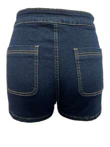 Women's Bestseller Stretchy High Waist Butt Lifting Classic Denim Shorts For Women - Sexy Curvy Fit | Elastic Fabric | Perfect For Summer Outings/Date/Party Outfits - 原牛色 - 查看 3