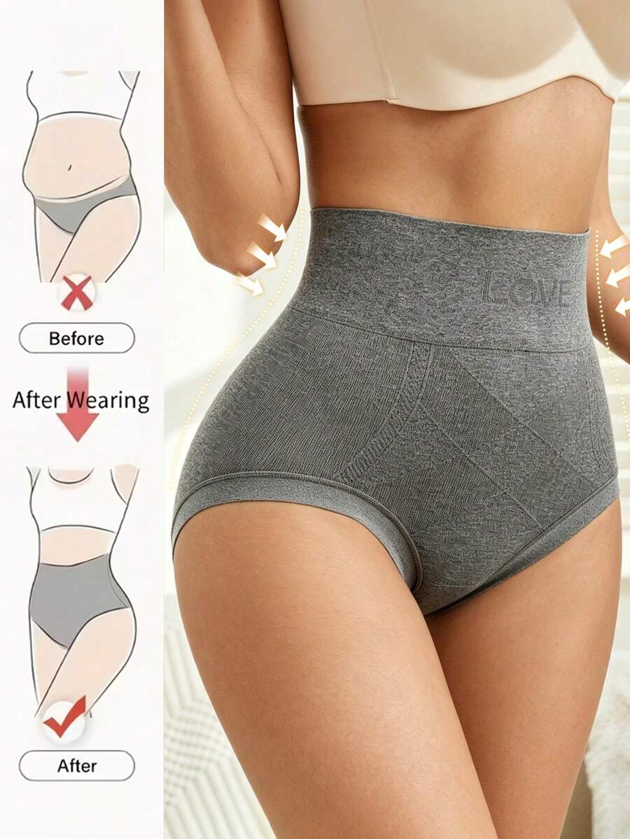 Women's High Waist Butt Lifting Tummy Control Seamless Shaping Panties Slimming Shorts Waist Cincher - Grey - View 1