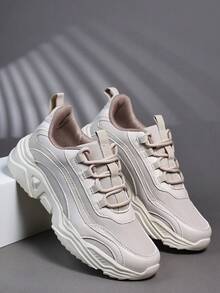 Giày thể thao nam, giày sneaker thường ngày, giày buộc dây đế mềm thoải mái, giày thể thao học viện cho nam, giày cổ thấp nhẹ nhàng dùng hàng ngày. - Màu Khaki - Xem 4